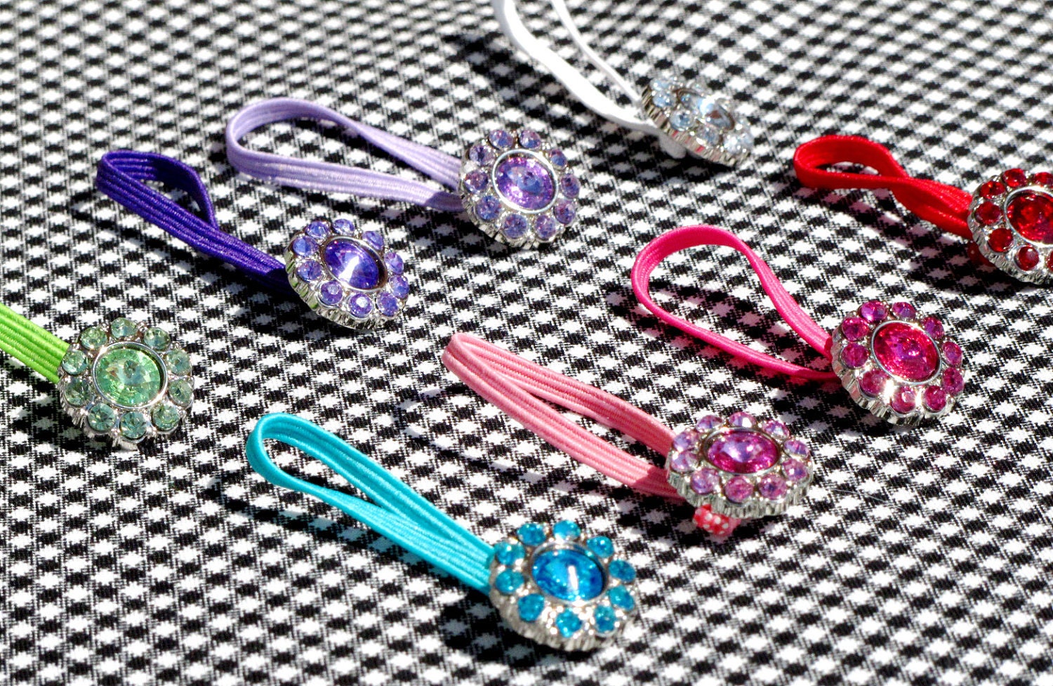 3 Button Bling Top Knot Tamers for your Dog's Hair--TKTamer, Dog Hair Bow Alternative, No Rubber Bands