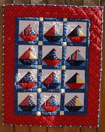 Ships Ahoy Sailboat Baby Quilt Pattern