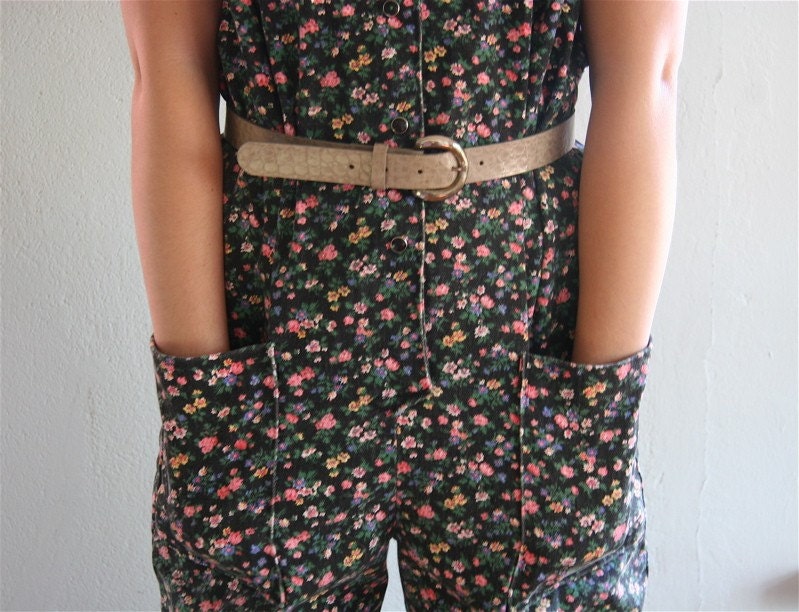 Sweet FLORAL Denim Jumpsuit S\/M\/L