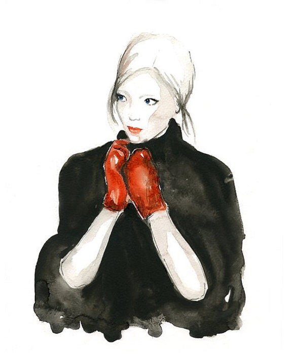RED gloves Archival print 8x10 inch