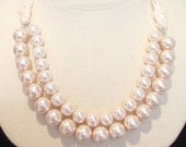 Statement necklace pearl necklace lace necklace beaded necklace bow necklace bib necklace bridal necklace pale pink necklace-Pixie Necklace