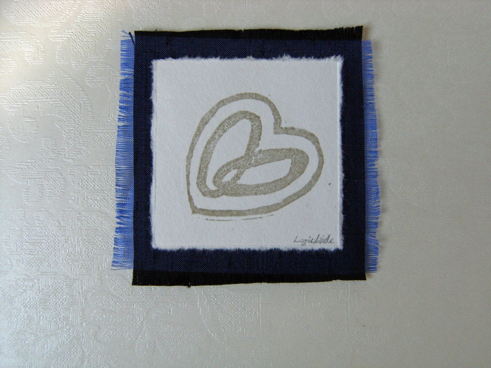 Wedding Rings Lino Print Label - Hand Printed Lino Cut Decor Embellishment