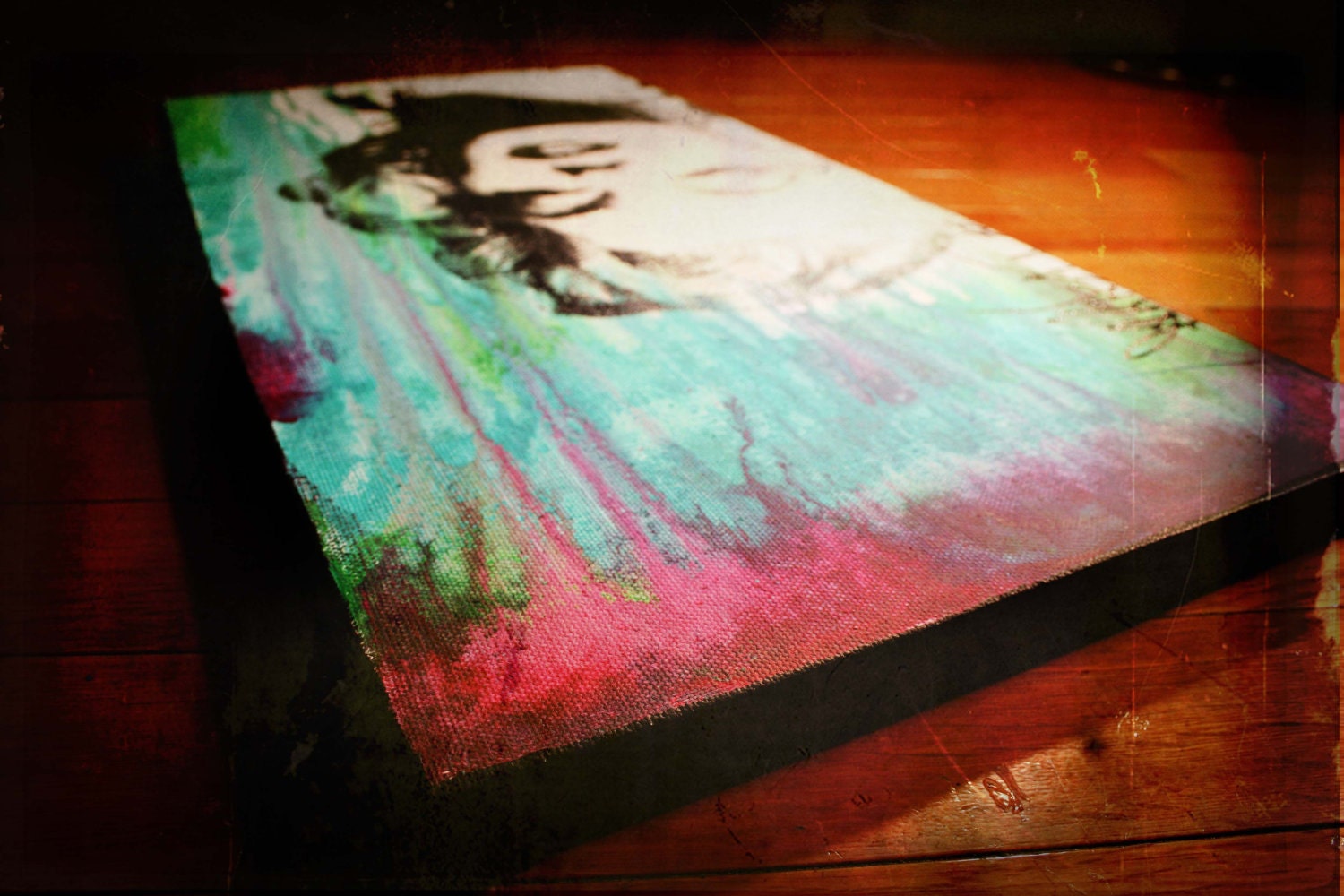 Marilyn Monroe - Silkscreen & acrylic - 10"x20" canvas