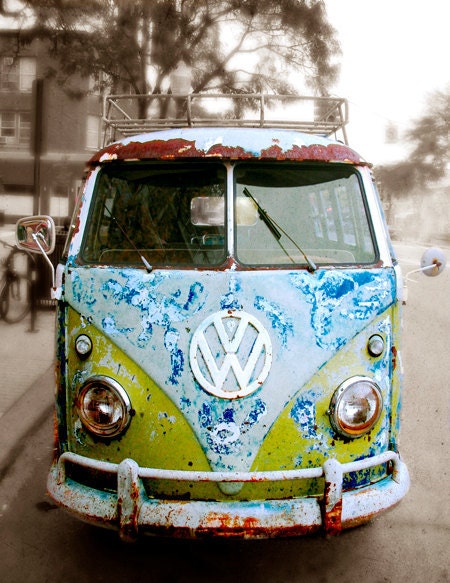 Volkswagen Van Art Print 8x10 - Photography. All you need is peace, love and undersanding.