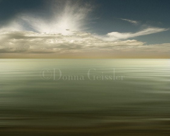 My Earth no. 5 - Art Print, Landscape photography, seascape, lake michigan, beach photography, blue skies, clouds.
