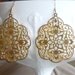 Gold Filigree Earrings--Large