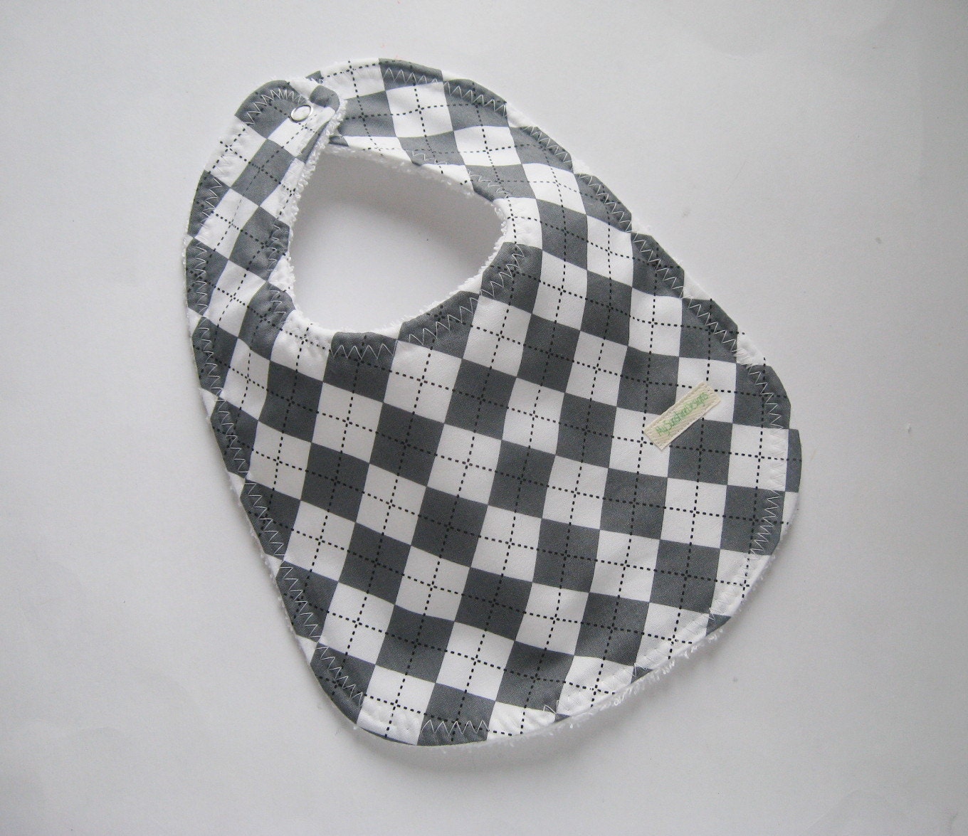 Baby Bib......Grey Argyle