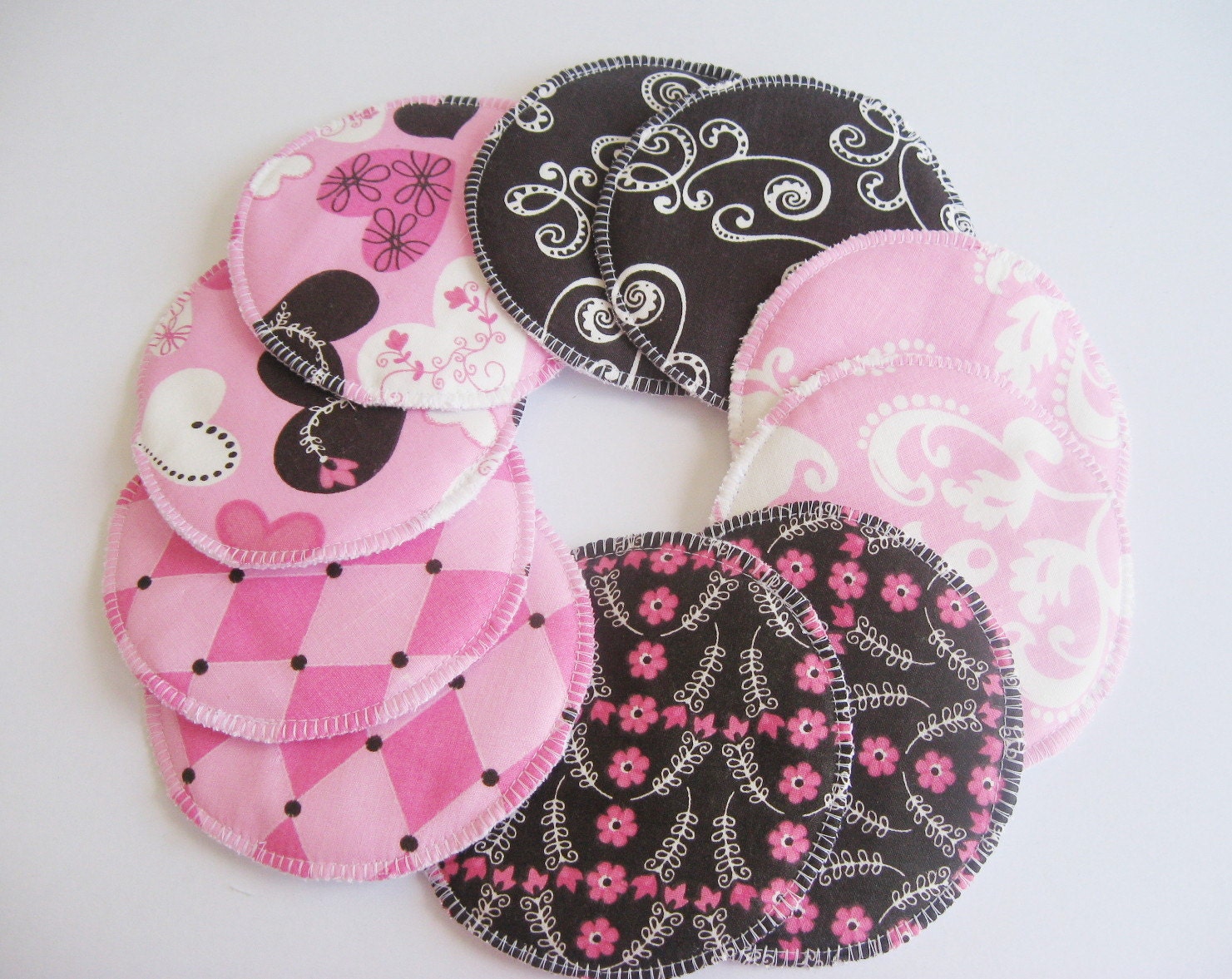 Nursing Pad Bundle 10 pc. Gift Set - Pink & Chocolate-