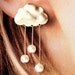 i heart rainy days . a cute whimsical rainy cloud earrings in gold .