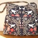 Cross Body Pleated Hobo Messenger Bird Bag Purse Diaper Bag Tote Bag with Adjustable Strap Ty Pennington's Foliage in Charcoal - Large