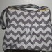 Grey Chevron Bag Purse Pleated Hobo Messenger Diaper Bag in Grey Chevron - Large Size