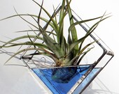 Stained Glass Air Plant Holder - Sconce - Medium Size - Simple, Geometric, Modern - Choose your Color