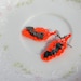 EARRINGS - Daisy Open - Halloween Neon Orange - Bat - Haunted - medium