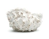Vintage Style Cosmetic Bag out of Bathing Cap  - White - Multi floral