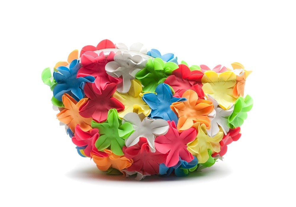 Vintage Style Bathing Cap Cosmetic Bag - Rainbow - Multi floral