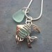 Sea Glass Necklace Locket Filigree Fish Sea Foam Beach Glass - Special Order