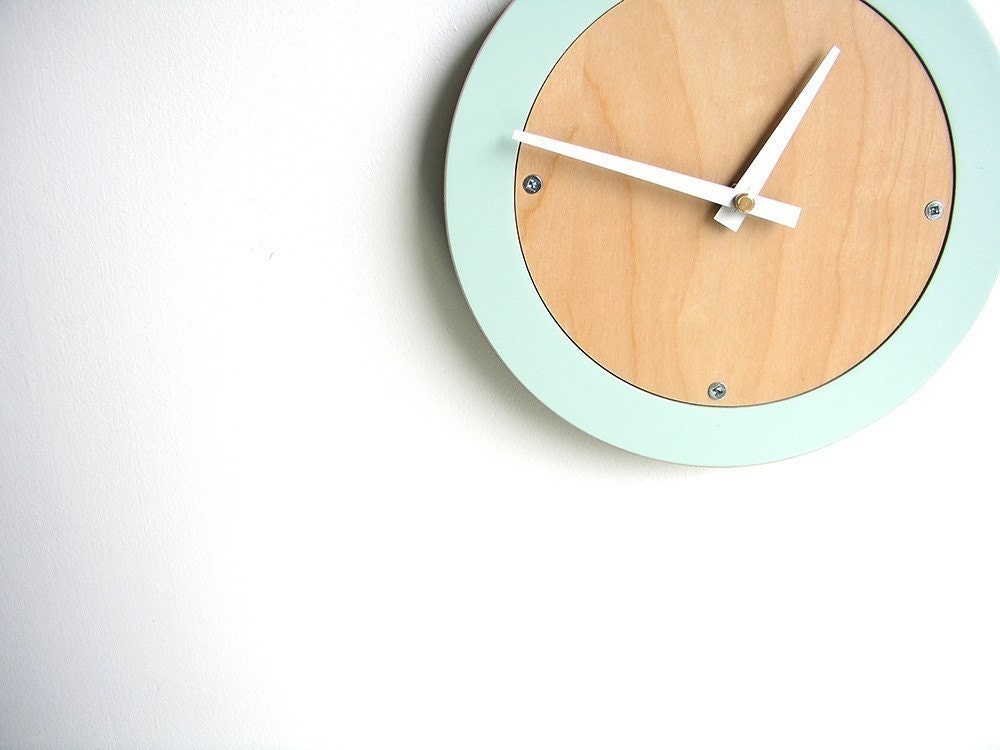pale blue modern wall clock - uncommon