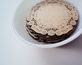 doily coasters - wood coasters - home & living