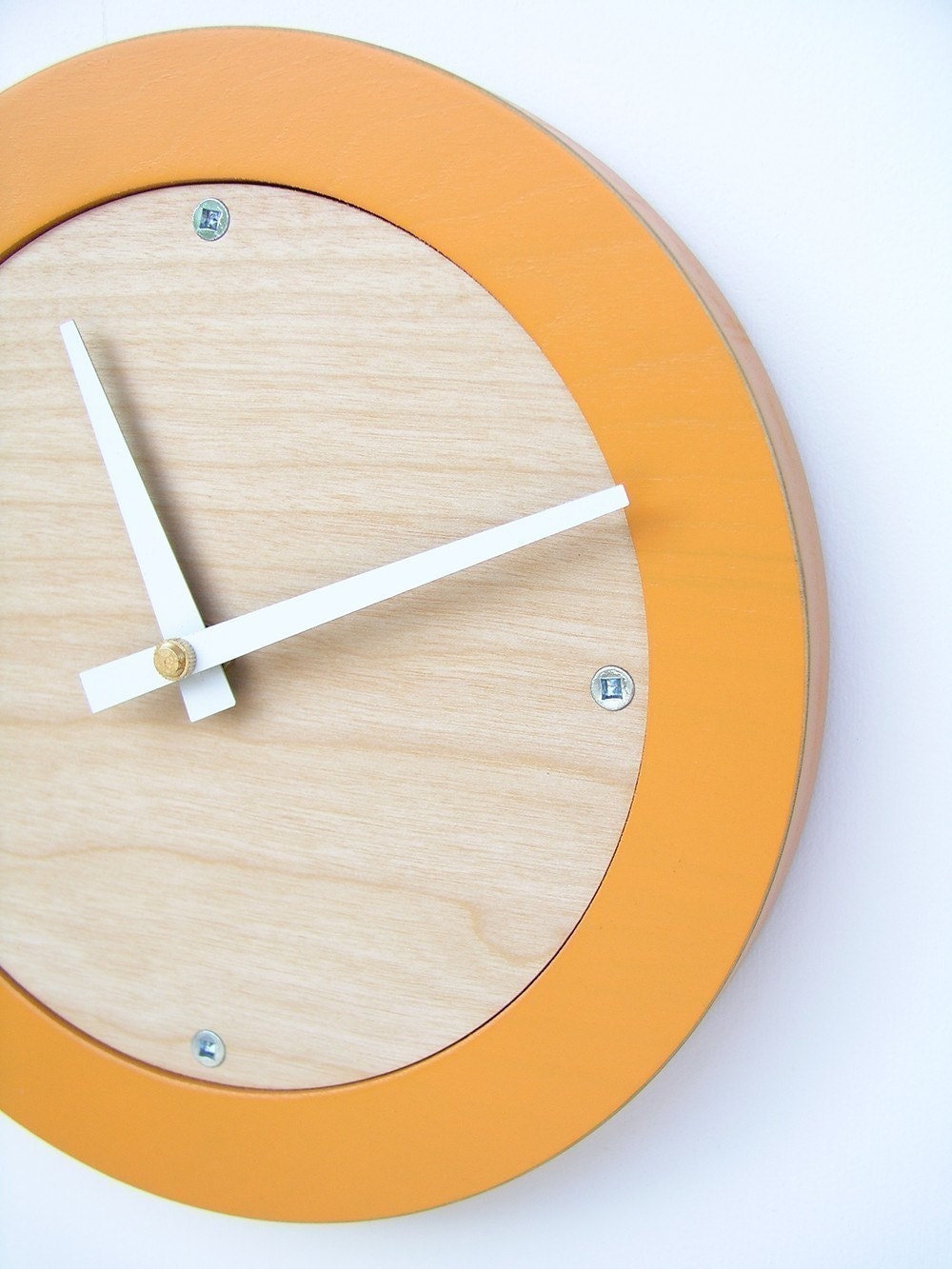 tangerine creamsicle modern wall clock