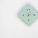 kitchen clock -  tiny scallop clock - scarlet, light blue, natural birch