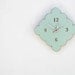 tiny scallop clock - kitchen clock - bathroom clock - vintage blue, red, birch