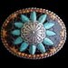 Southwestern Sterling Silver and Turquoise Mosaic Belt Buckle