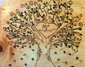 Wood Wedding Guest Book Alternative Large  Heart Tree
