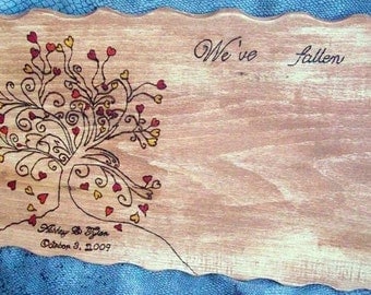 Wedding Guest Book With Wish Book and Unity Candle Wood