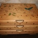 Wood Hummingbird  Organizer with 3 Drawers