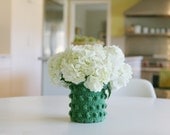 Hand Knit, Cotton Vase Cozy, in Sprout.