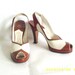 sz 7 vintage 1940s slingback spectator peep toe shoes Mortinique custom made inbrown and white leather