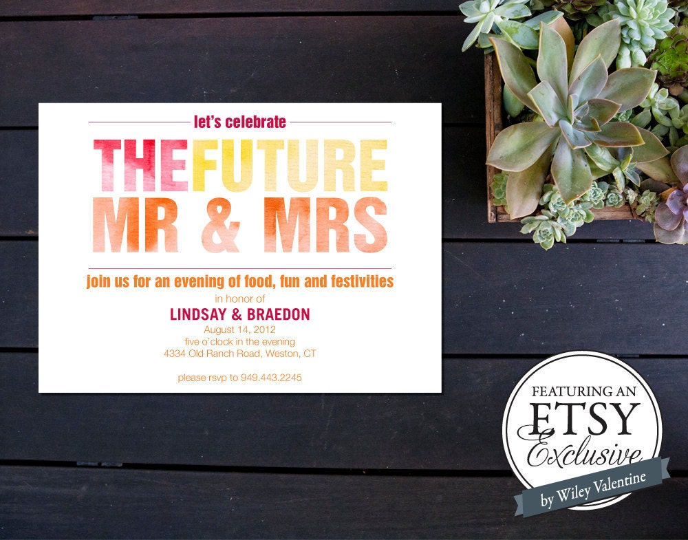 Watercolor Custom Bridal Shower Invite (((ETSY EXCLUSIVE)))