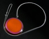 Large Round Pink, Orange and Brown Modern Pendant