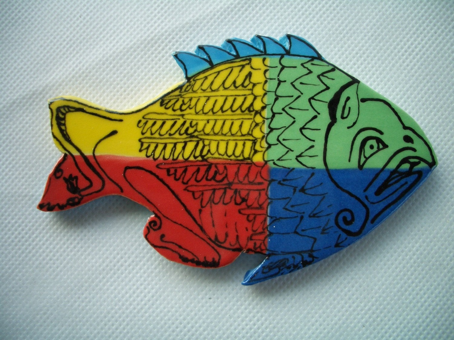 SUPER COOL Graphic Fish - Ceramic Mosaic Tile