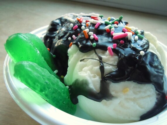 pickles and Ice Cream Sundae Soap - mom to be cravings