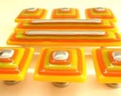 Yellow Orange Lime Fun Glass Knob Cabinet Hardware