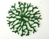 Green Art Glass Sea Coral Fan Wall Art Custom Home Decor