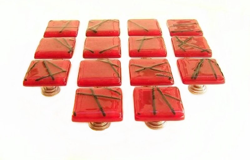 Red Kitchen Knob Hardware l Glass Cabinet Hardware