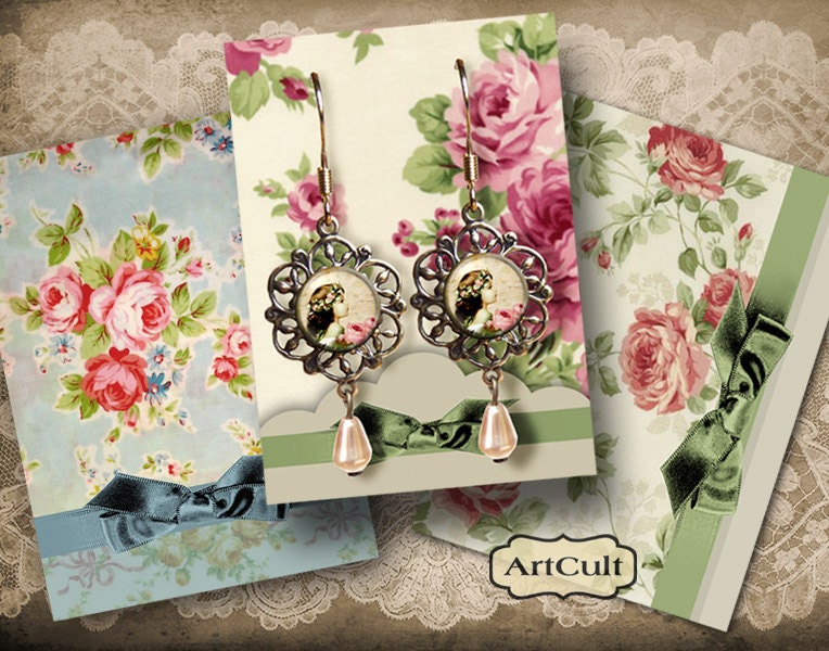 JEWELRY HOLDERS No4 - Printable Digital Collage Sheet Gift tags Vintage Paper Craft greeting cards scrapbooking