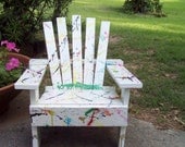 Childs Hand Painted Adirondack Chair with Color Splashes