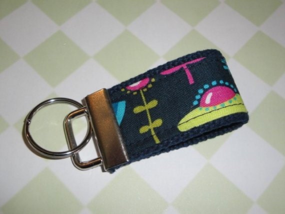 Park Slope Poppy Dot Mini Key Fob in Navy