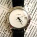 Soviet Mechanical Watch POLJOT, 17 jewels, Soviet Russian wristwatch made in USSR, 1.5 inch diameter, 1.25 watch face, man watch, black leather strip, gray grey silver stainless steel