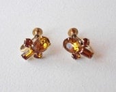 Vintage RHINESTONE EARRINGS - Wedding Jewelry - 1950s Coro Costume