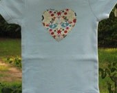 Sweet Lovebirds Onesie - Perfect for Valentine's Day - Custom Applique and Handsewn