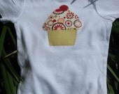 Cupcake Onesie - So Unique - Appliqued and Handsewn