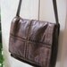 Hippie boho distressed brown leather patchwork whipstitched shoulder or crossbody bag