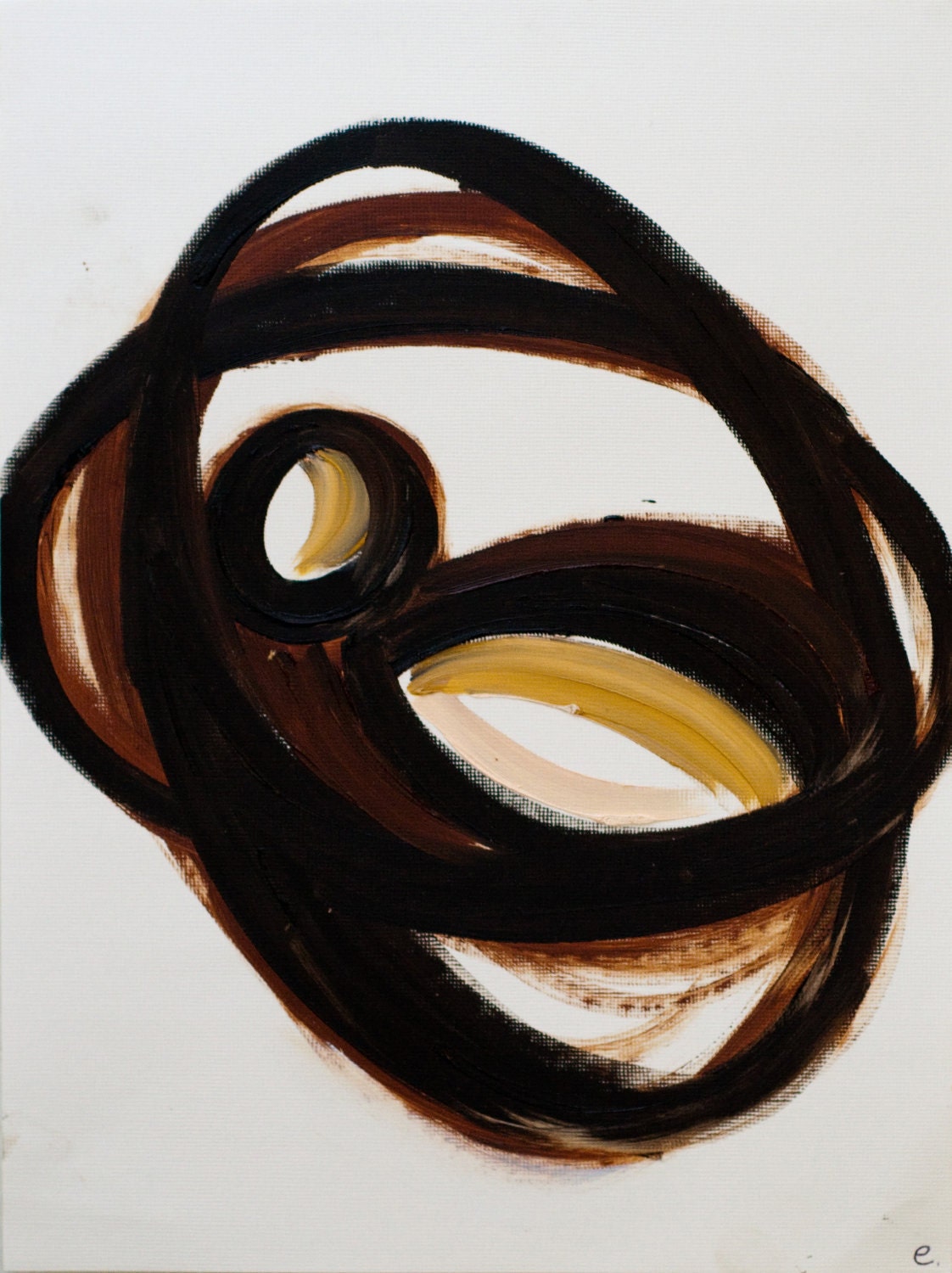 giclee print of baby in womb, fetus, child, abstract, oil on canvas