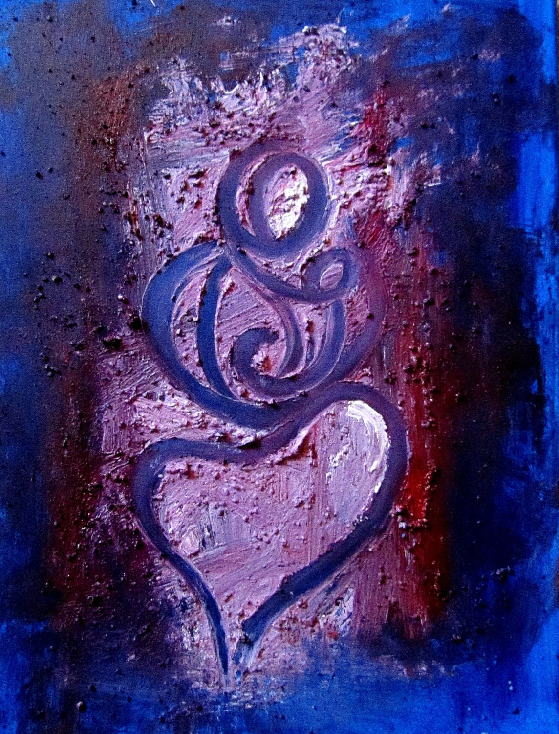 giclee print of a mother and child, mixed media, abstract on canvas