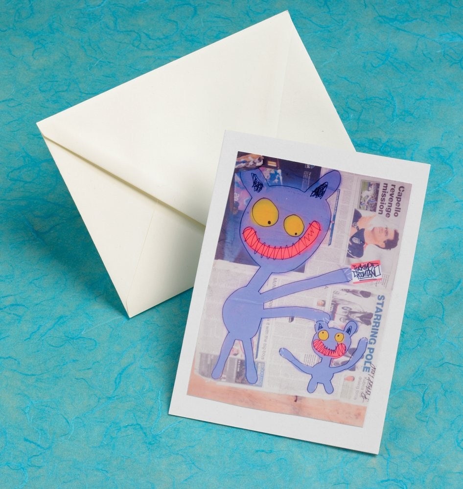 Photo Card, Purple Monster Family
