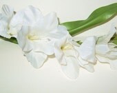 Vintage Millinery Flower 16" White Gladiolus Floral Stem -Arrangement -Hat Hair Trim